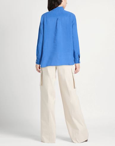 Woman Shirt Blue Size 10 Linen