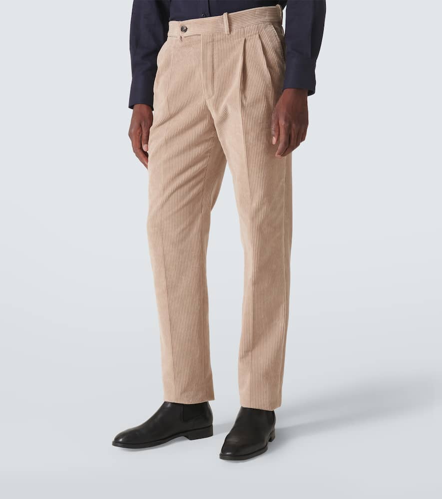 Cotton corduroy straight pants
