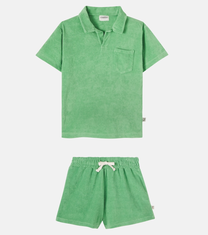 Mael terry polo shirt and shorts set
