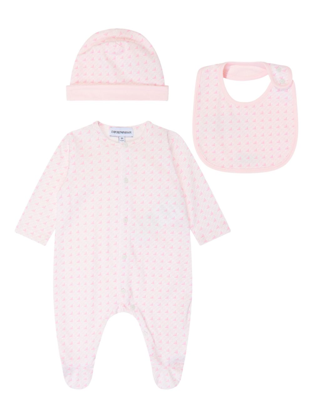 Jacquard pattern babygrow set - Pink