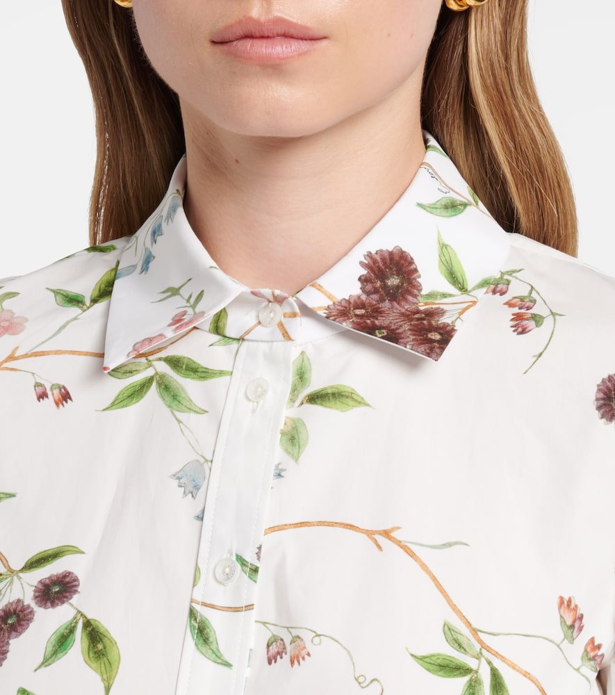 Floral cotton poplin shirt dress