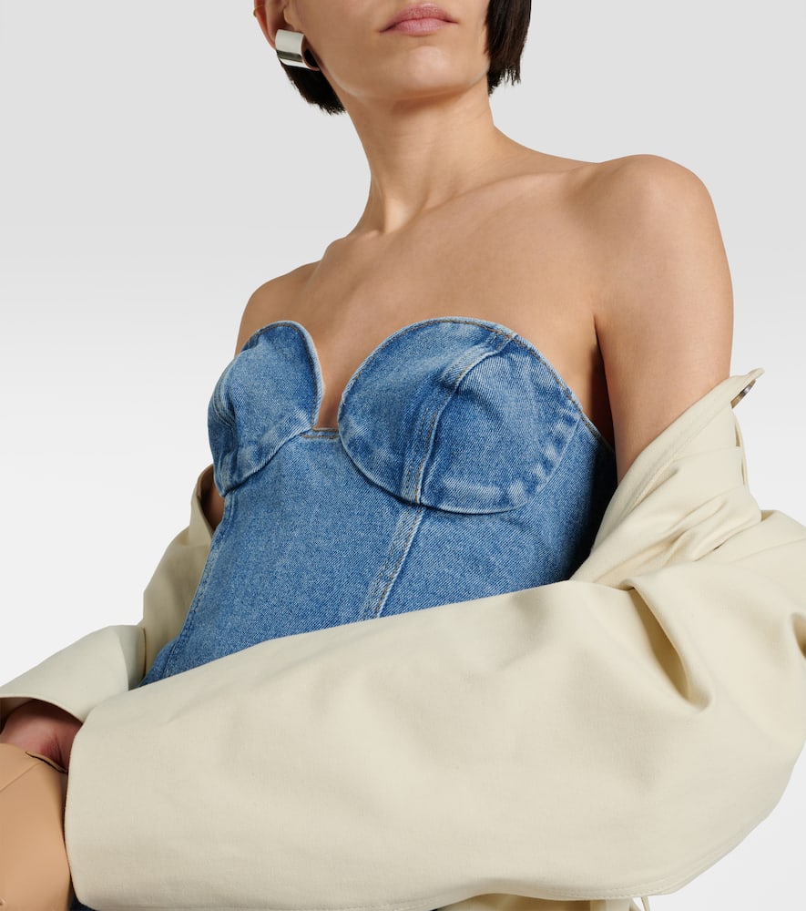 Corset denim minidress