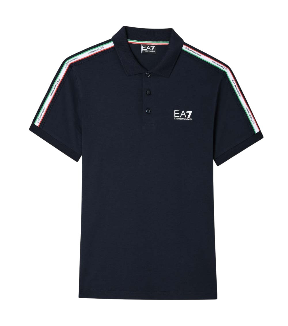 Blue Logo Shirt Collar Polo