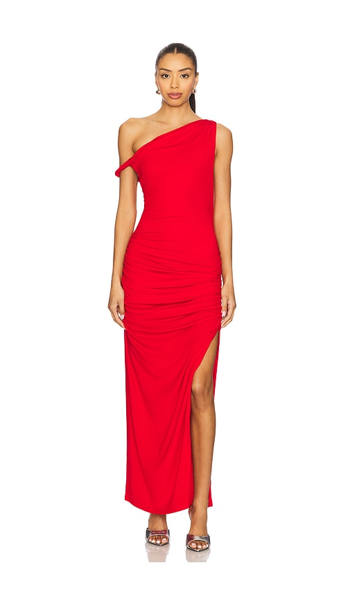Line & Dot MAXIKLEID ERINA in Red. Größe XL. Also in L, M