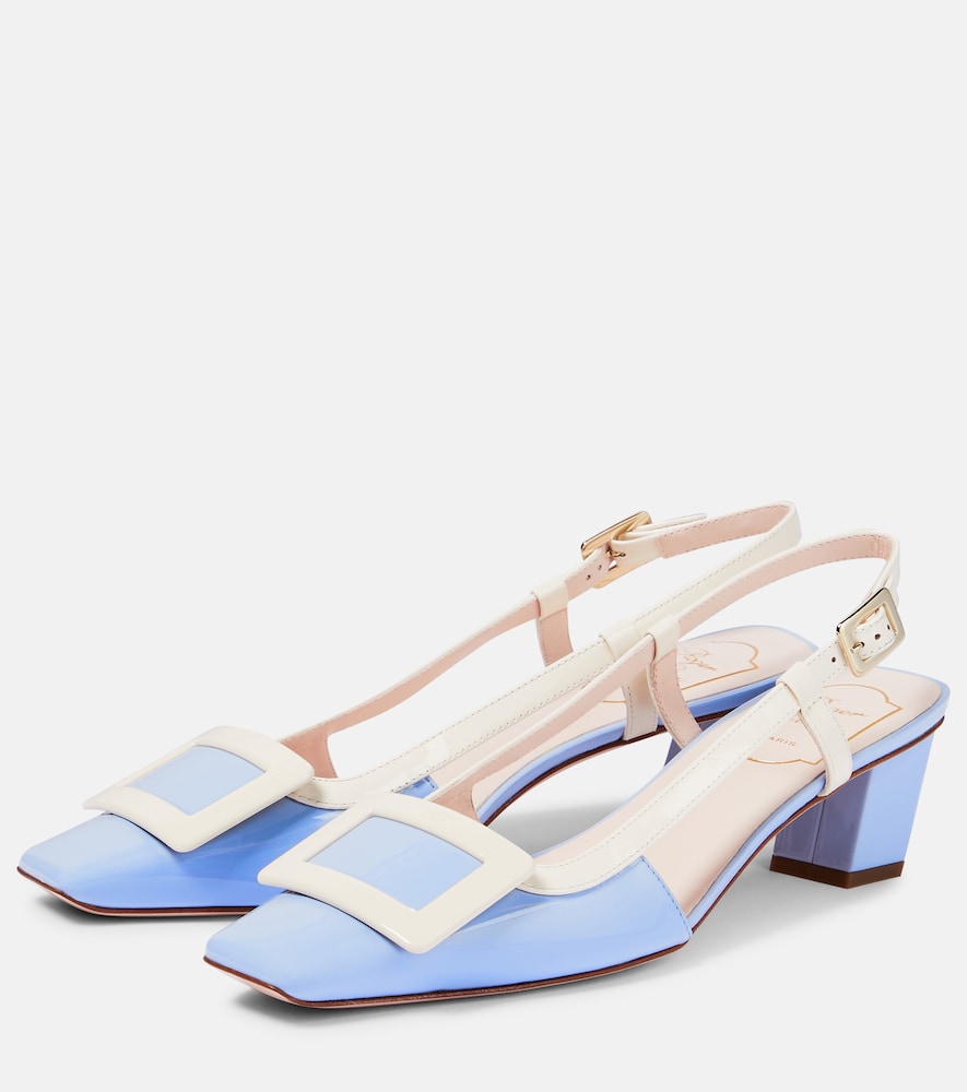 Belle Vivier patent leather slingback pumps