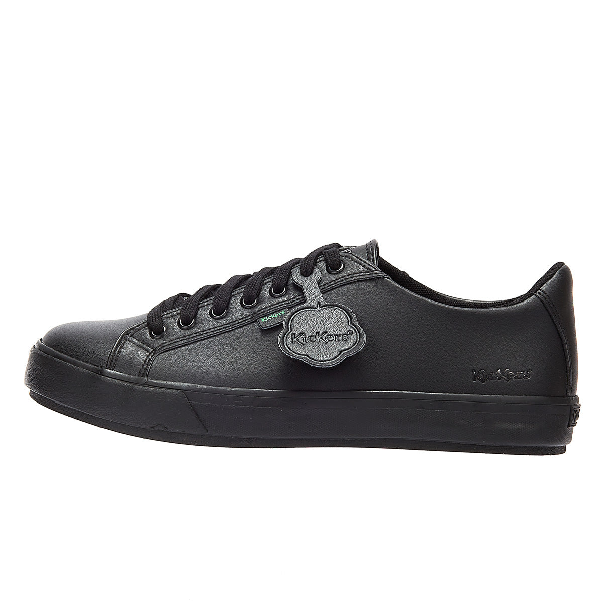 Kickers Tovni Lacer Youth Black Leather Trainer