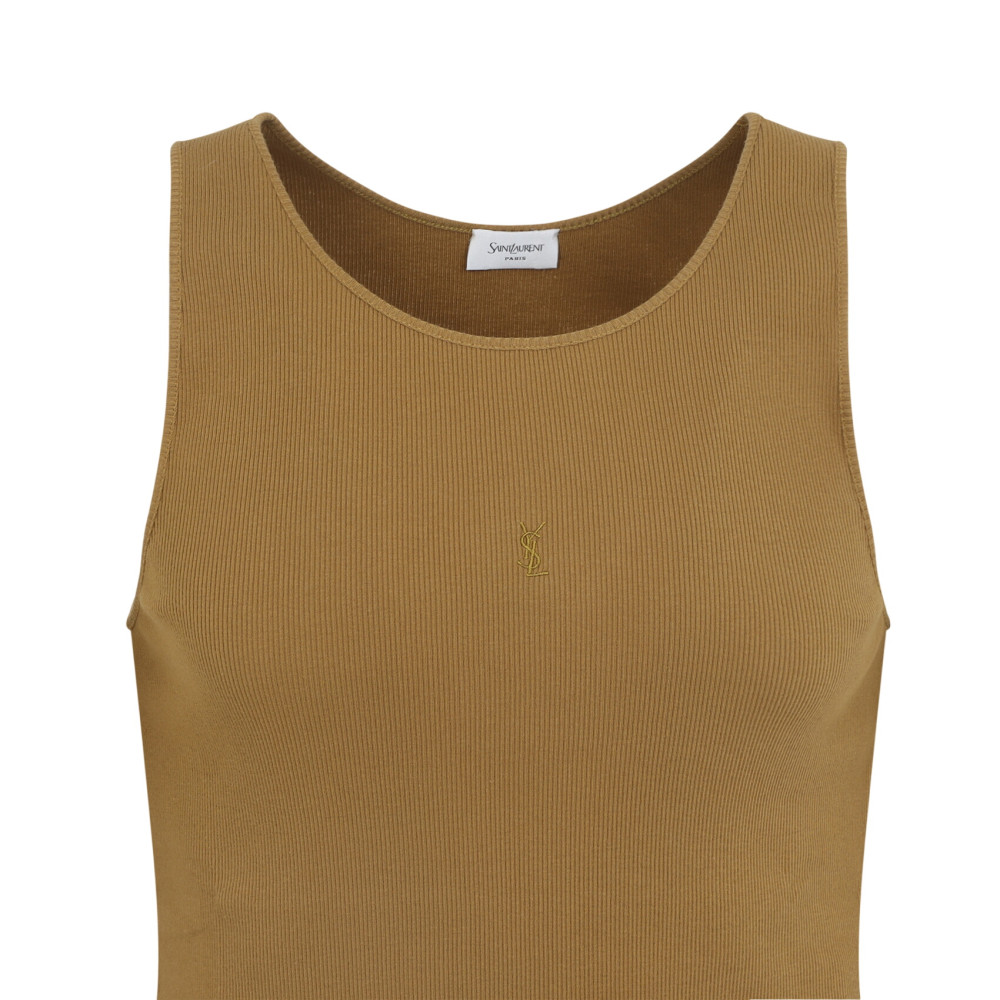 Brown Logo Tank Top