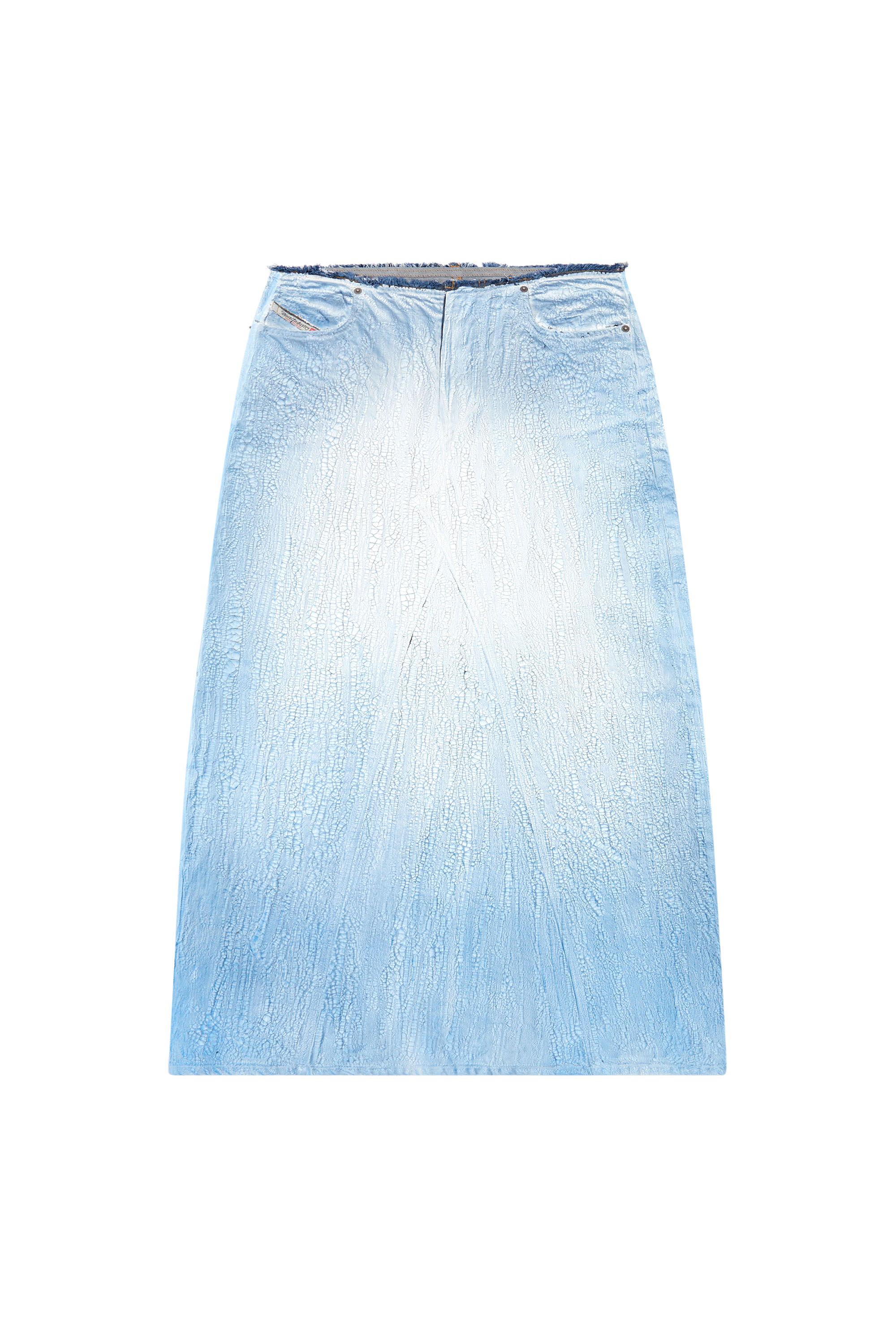 Washed A-line lyocell maxi skirt - Blue