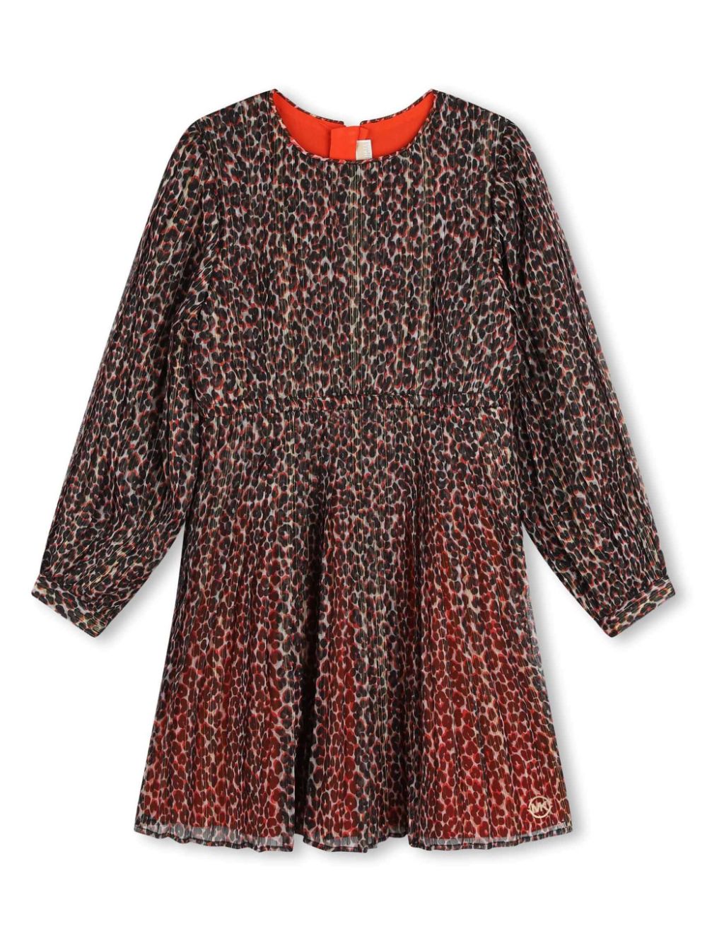Pleated leopard-print dress - Red