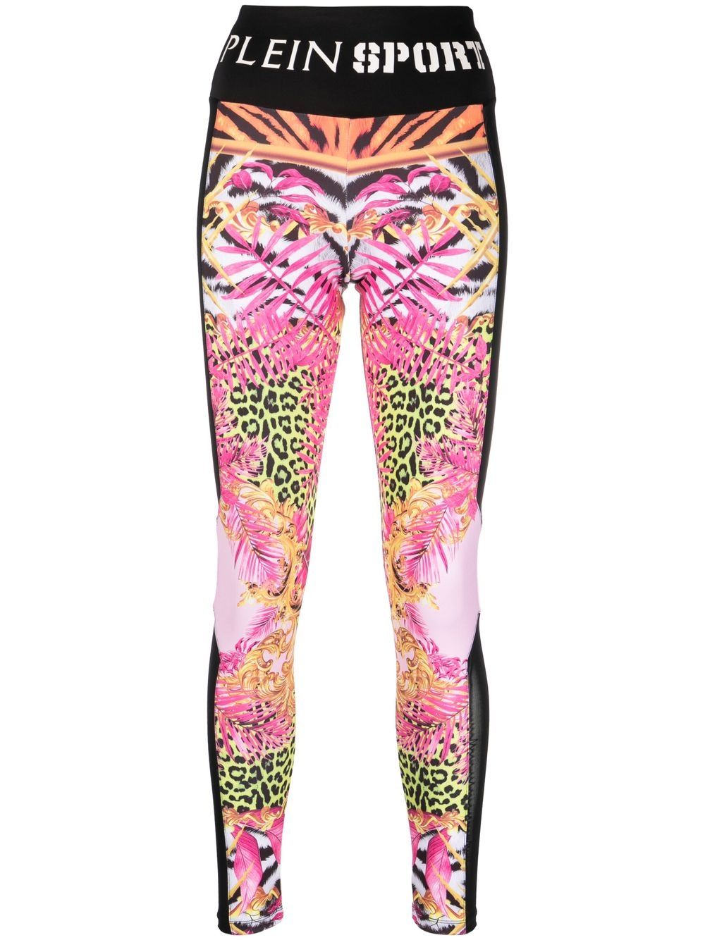 Floral-print jogging leggings - Black