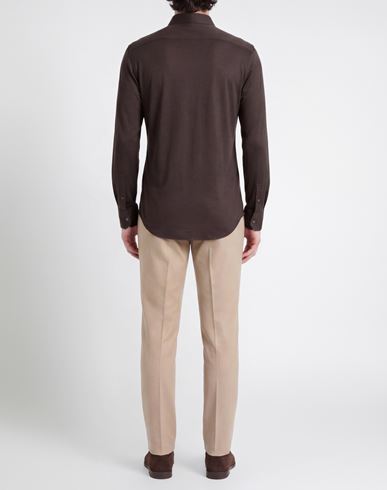 Man Shirt Chocolate brown Size S Wool