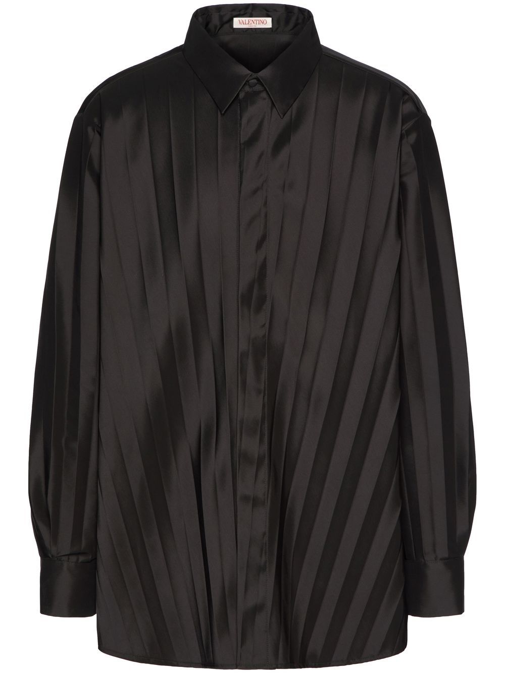 Pleated long sleeves shirt - Brown