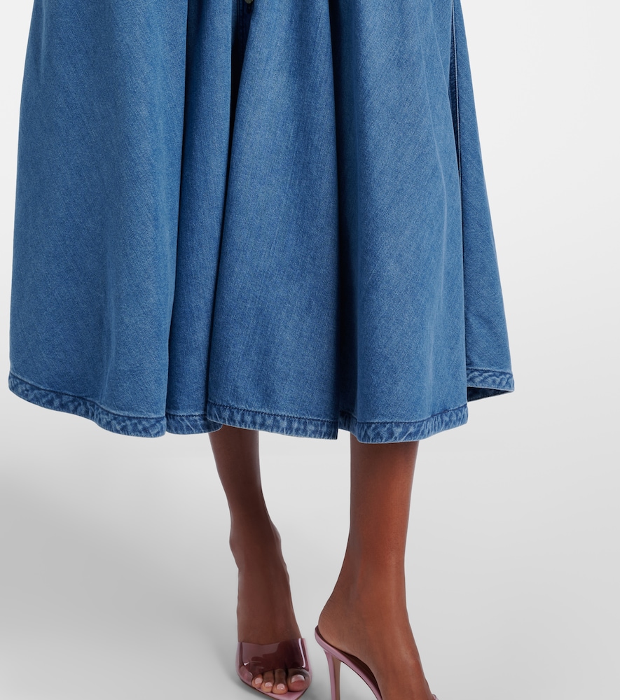 Denim midi skirt