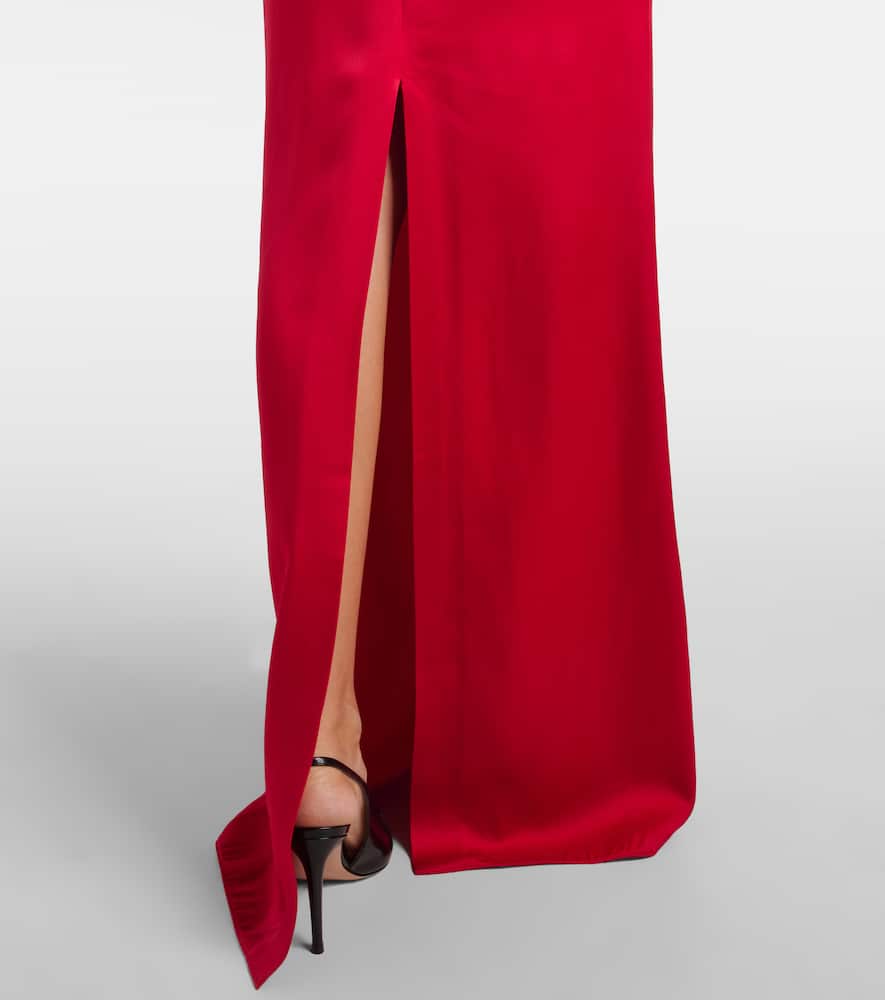 Draped satin gown