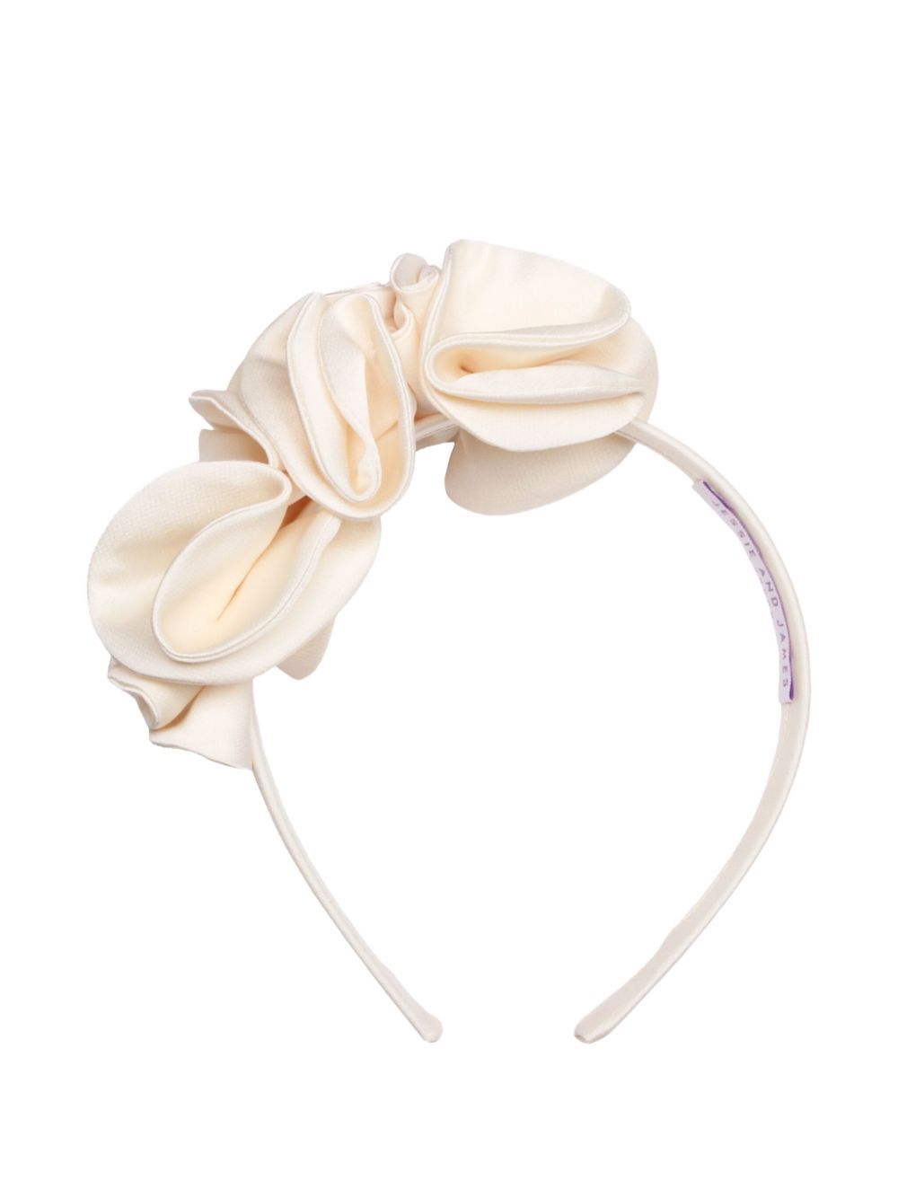 Ruffled satin headband - Neutrals