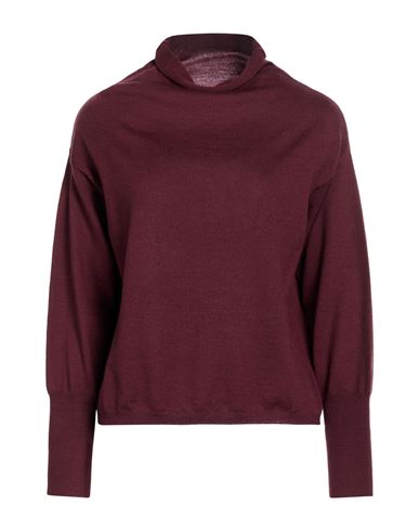 Woman Turtleneck Burgundy Size 4 Merino Wool
