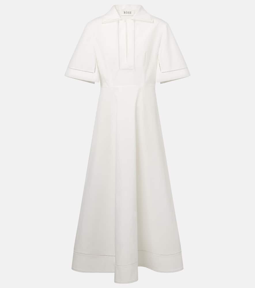 Róhe Embroidered cotton poplin midi dress