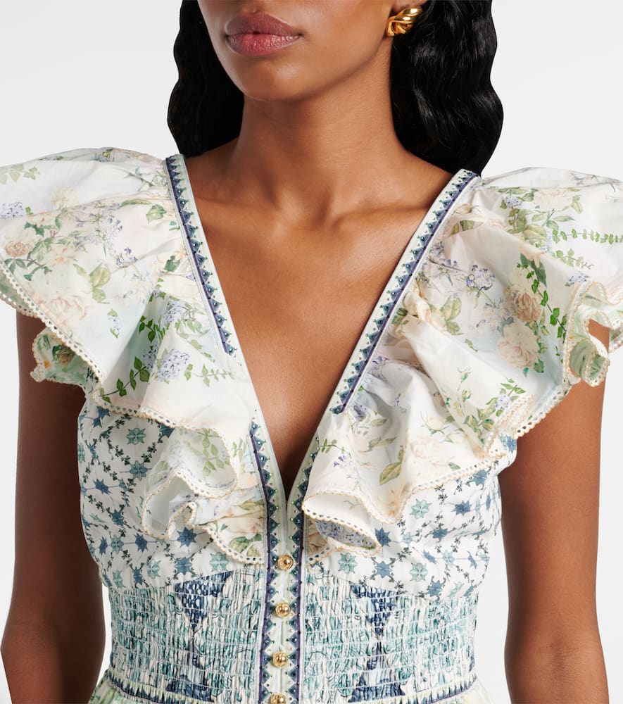 Crystal-embellished cotton minidress