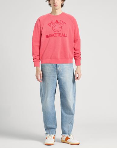 Man Sweatshirt Coral Size M Cotton, Polyester