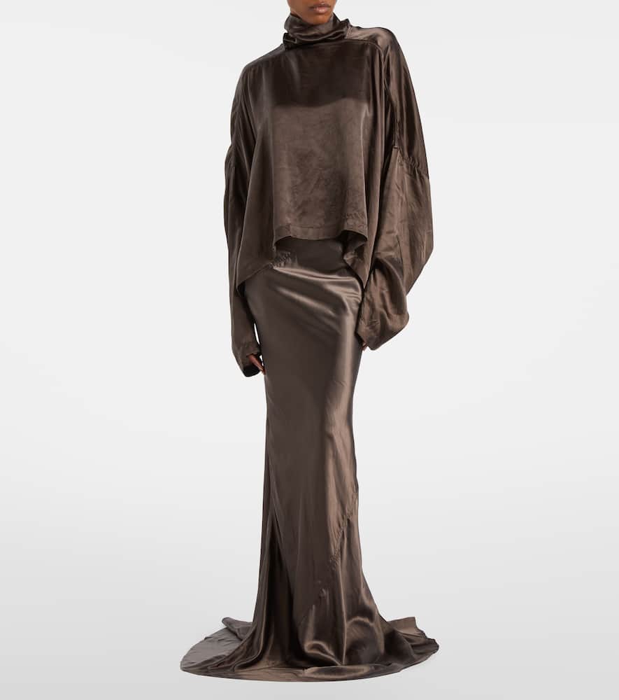 Jumbo Tabard asymmetric satin top