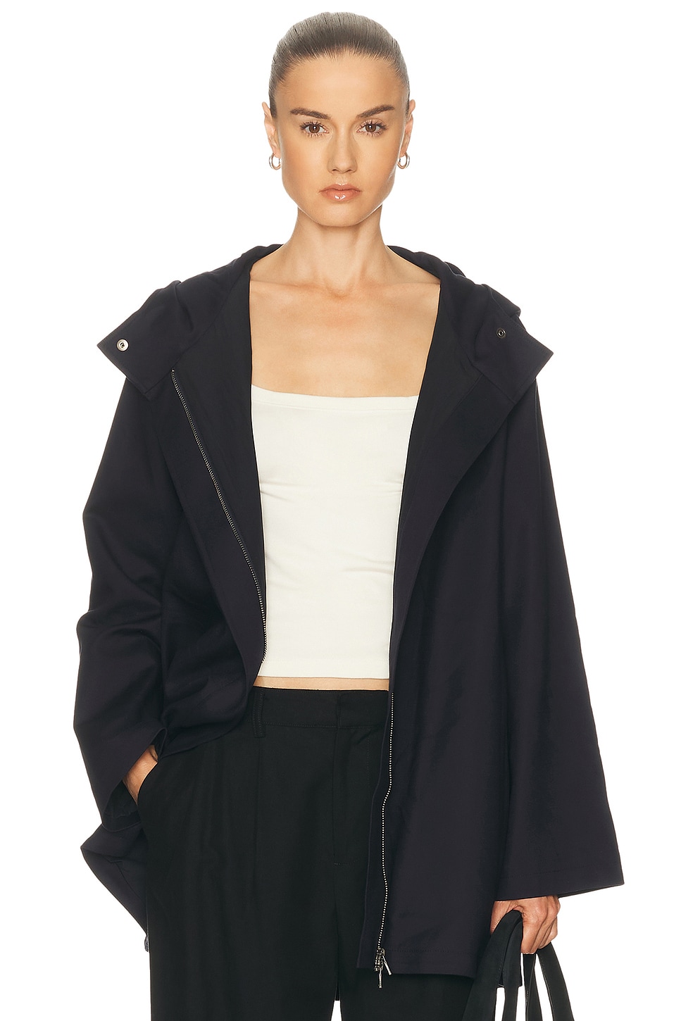 NOUR HAMMOUR Paddington Coat in Navy - Navy. XS also in S