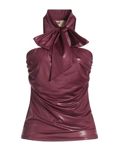 Woman Top Burgundy Size L Polyester, Elastane
