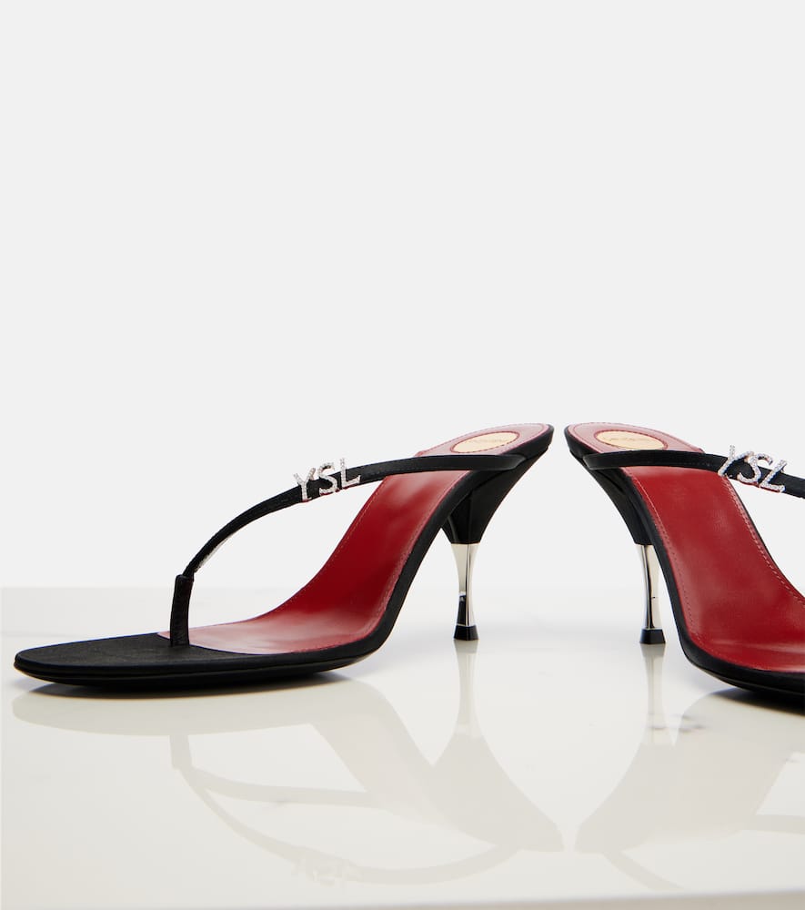 Jerry crêpe satin thong sandals