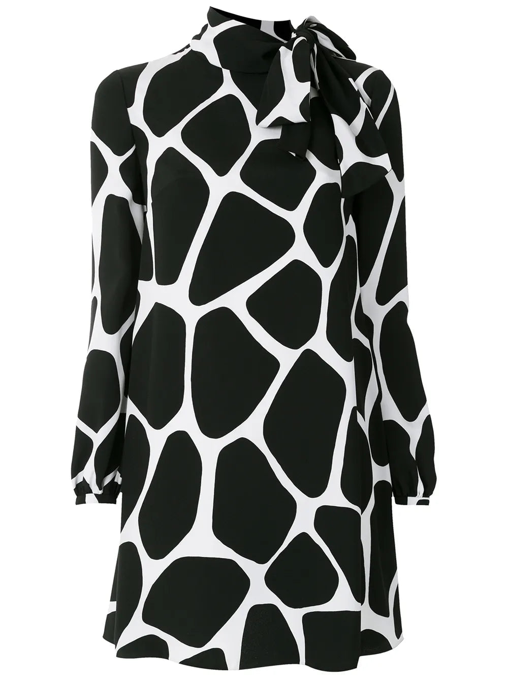 Giraffe Print Silk Dress — Black