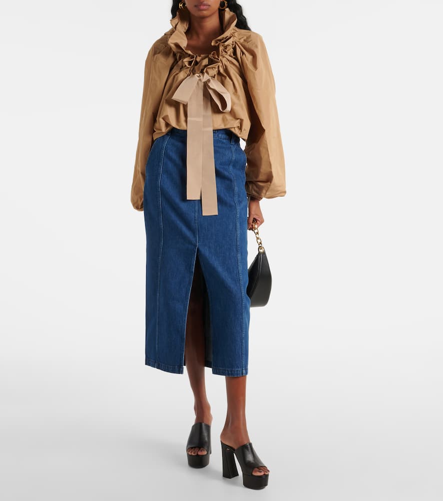 Denim maxi skirt