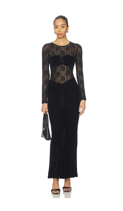 Bardot Helenie Velour Lace Maxi Dress in Black. 2. Also , 6
