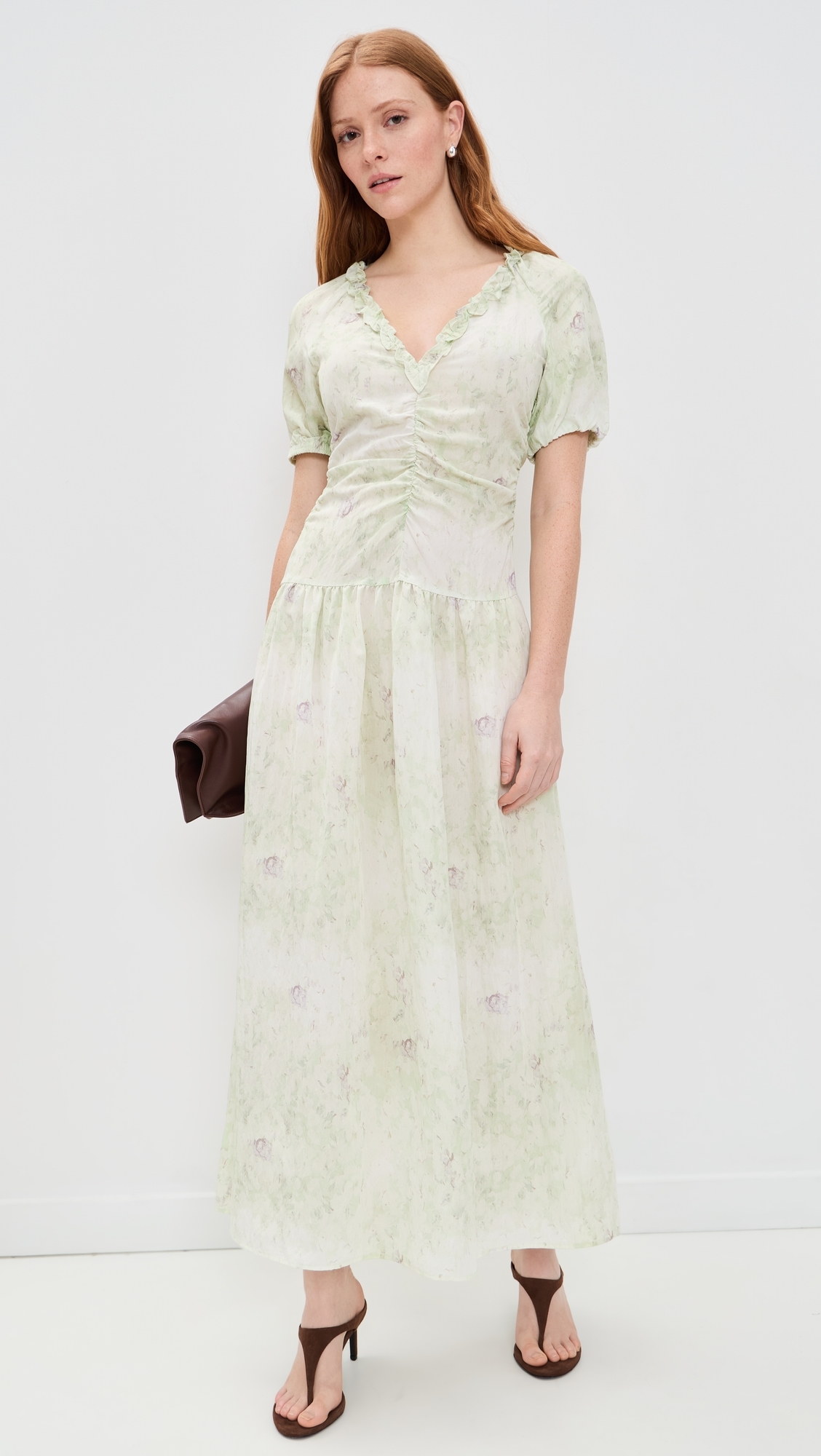 Abelline Dress Distorted Green Flower