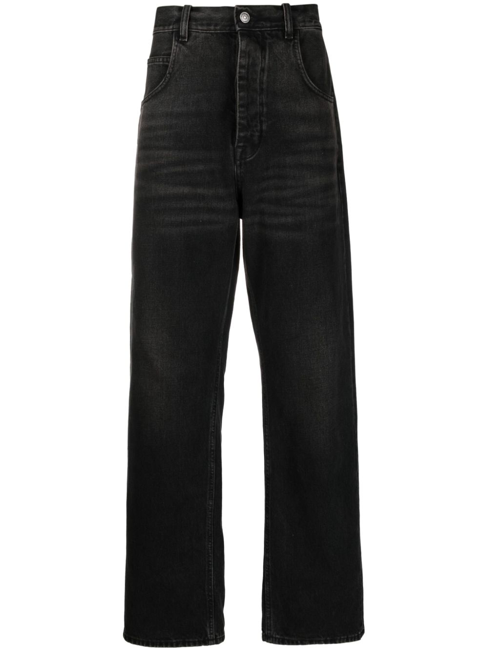 Straight-leg cotton jeans - Black