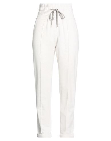 Woman Pants Ivory Size L Cotton, Wool, Viscose, Cashmere
