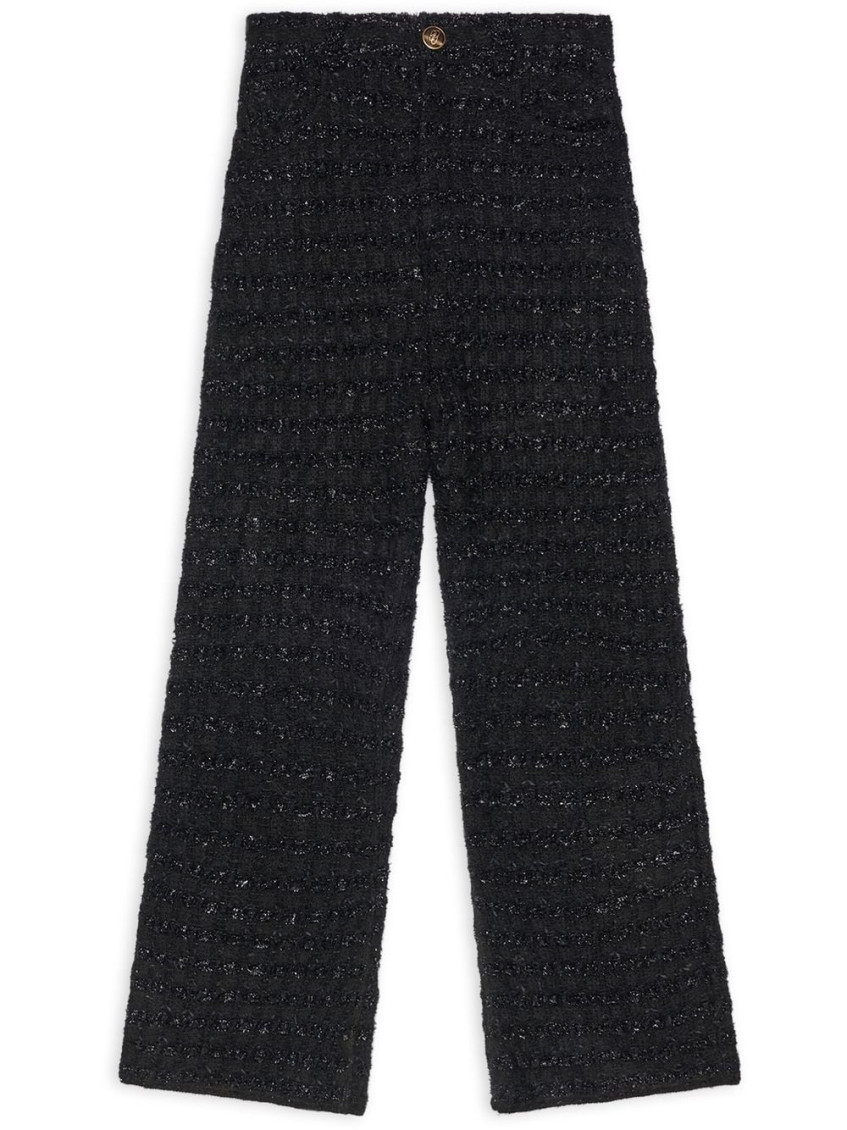 Tweed straight-leg cut trousers