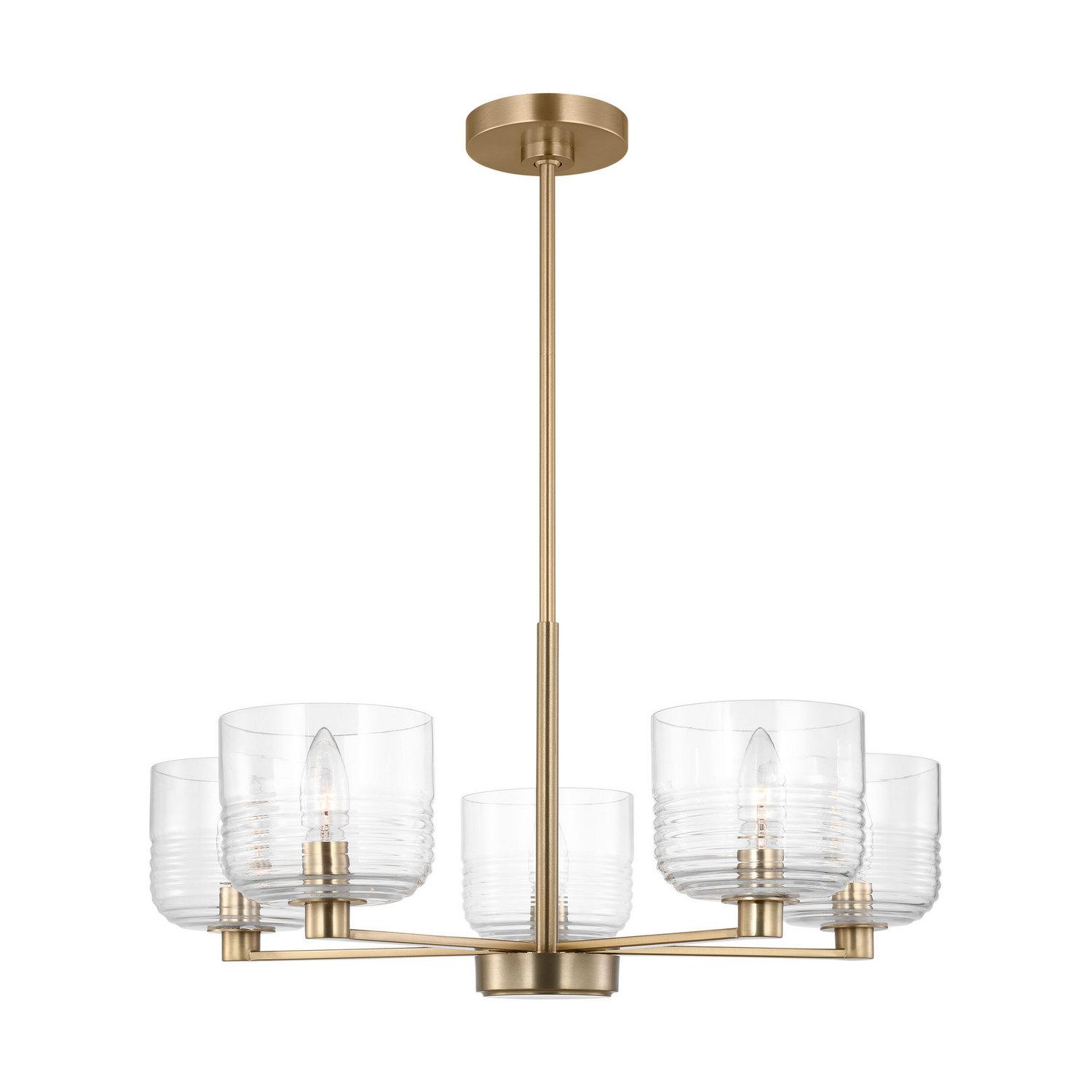 Satin Brass Chandelier from the Lochdale Collection