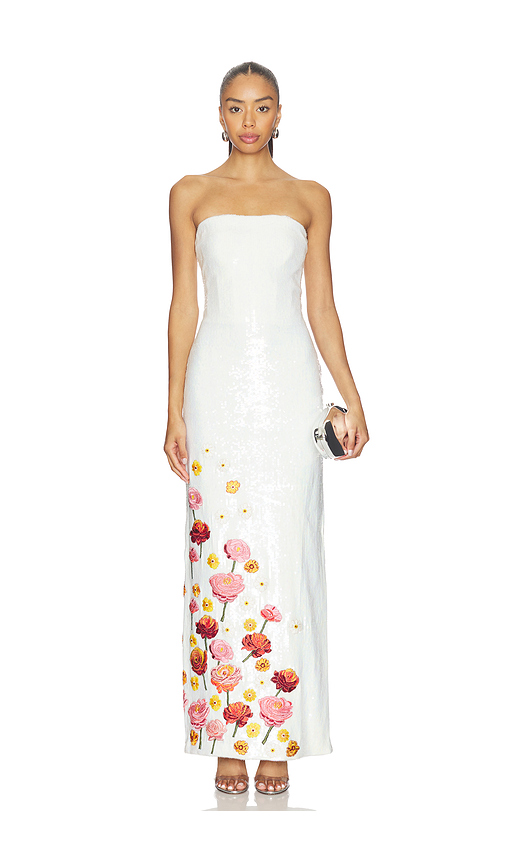 AFEW Rahul Mishra Rahul Mishra Sequined Corset Maxi Dress in White. - L also in M, S