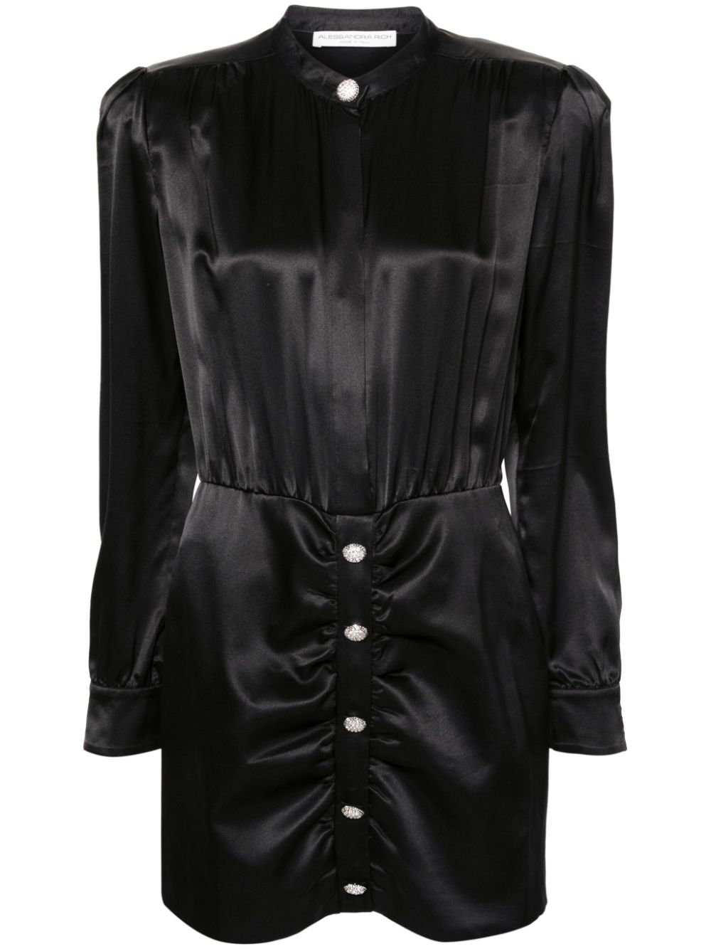 Long-sleeve silk dress - Black