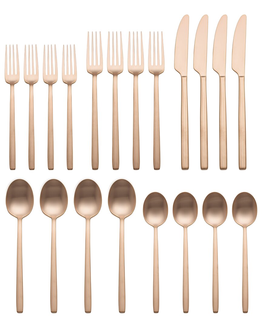 Dean Satin Rose Gold 20-Piece Flatware Set