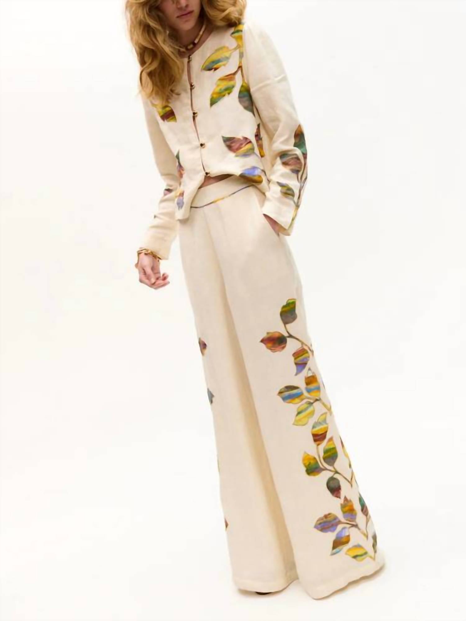 Palazzo High Waist Pants In Gardenia