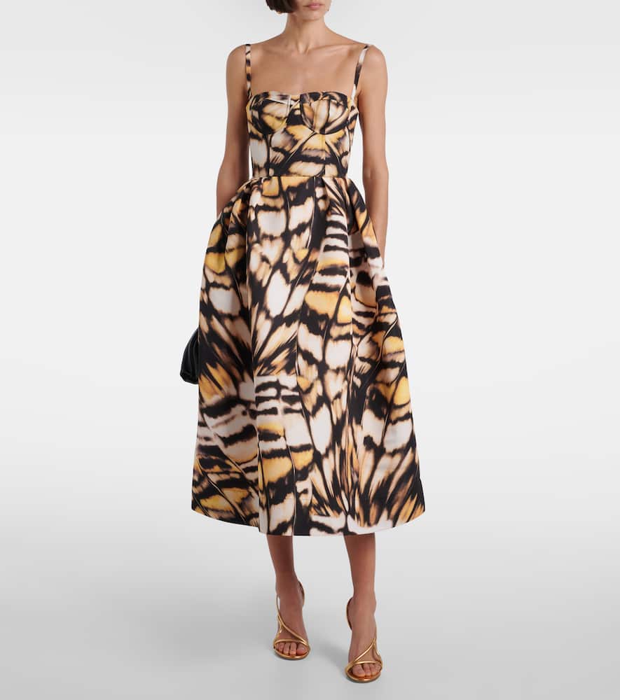 Printed faille cocktail dress