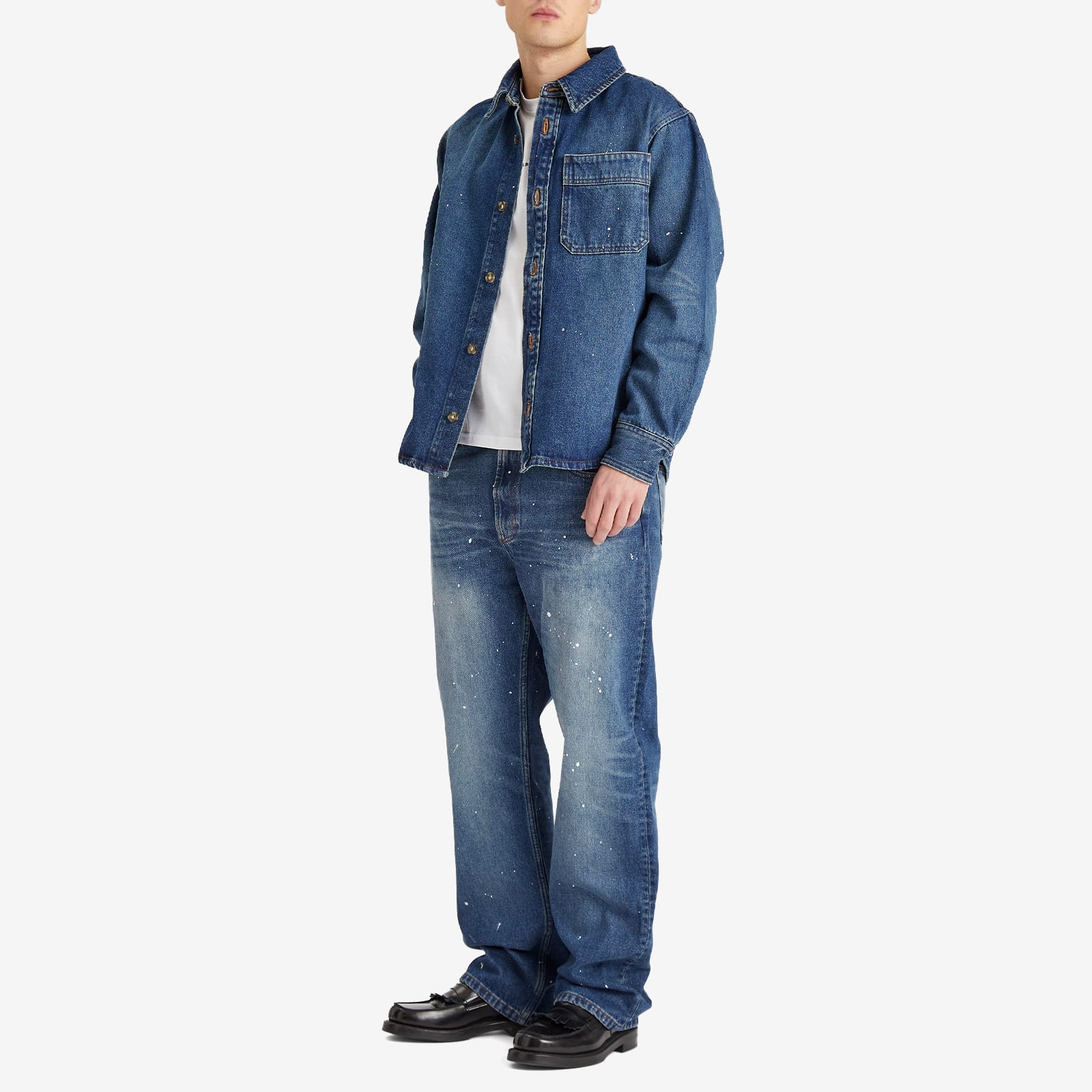 Men's Relaxed H Painter Denim Jeans in Washed Indigo