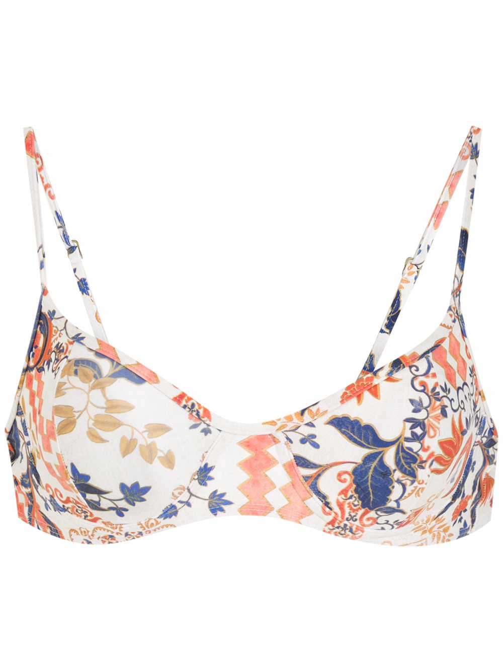 Cassis graphic-print bikini top - Neutrals