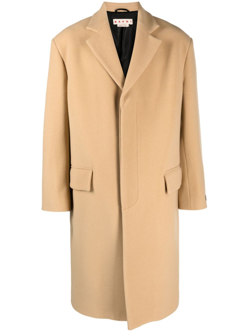 Notched-lapels single-breast peacoat - Green