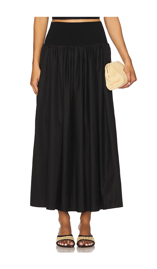 La Ligne Knit Yoke Skirt in Black. -  XXS also in L, M