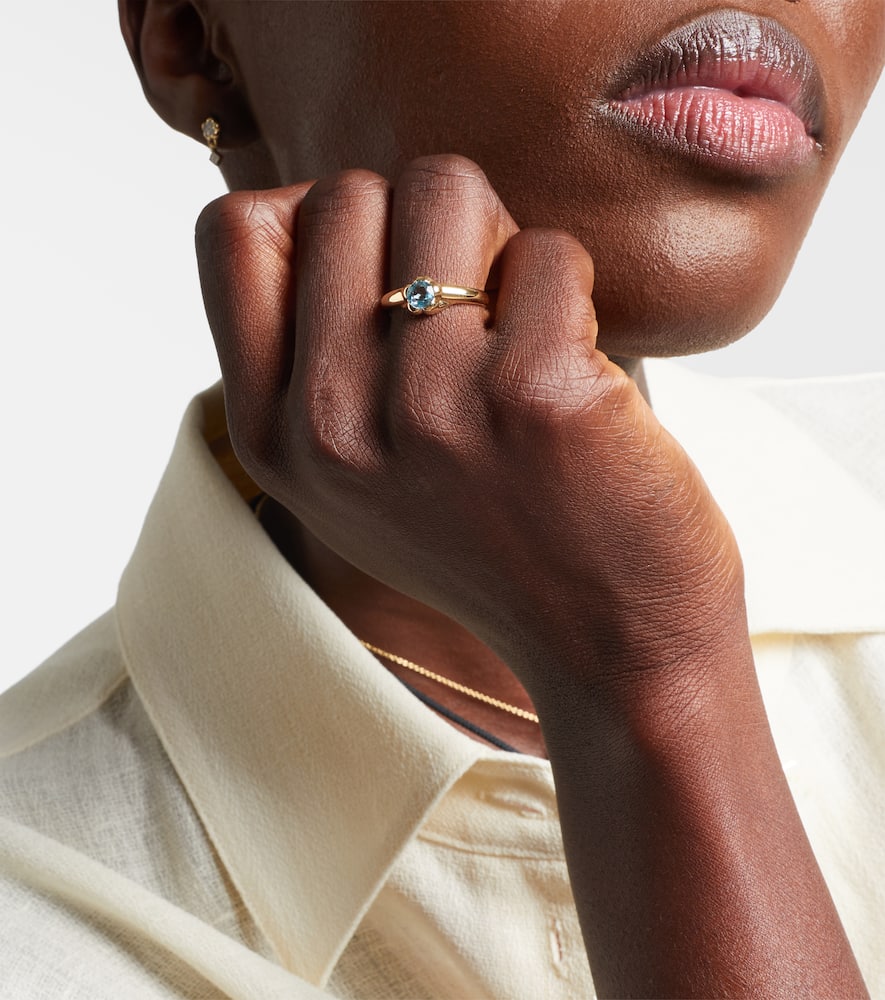 Morrison 14kt gold ring with blue topaz
