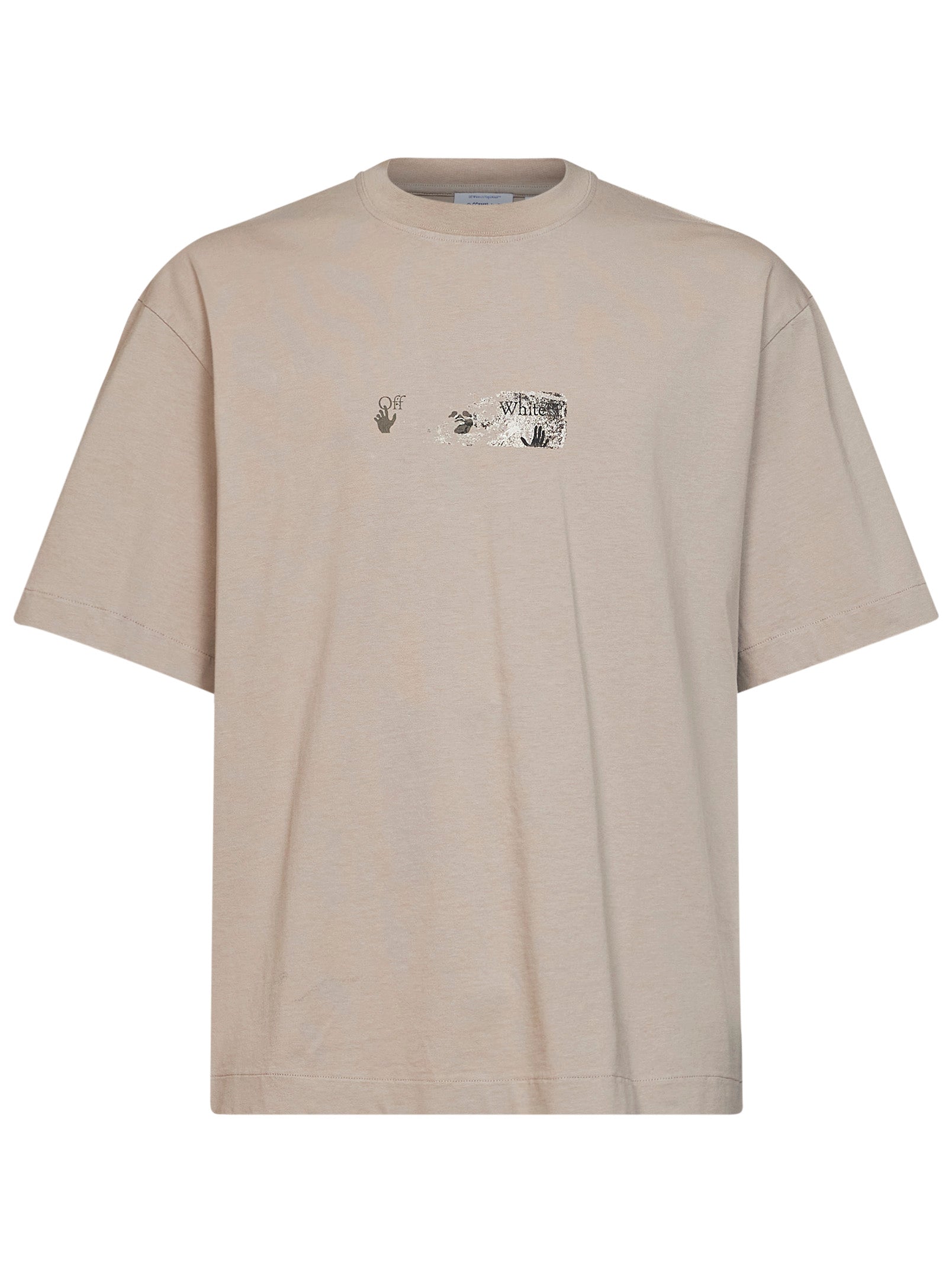 Spices Arrow Graphic Cotton T-Shirt — Beige