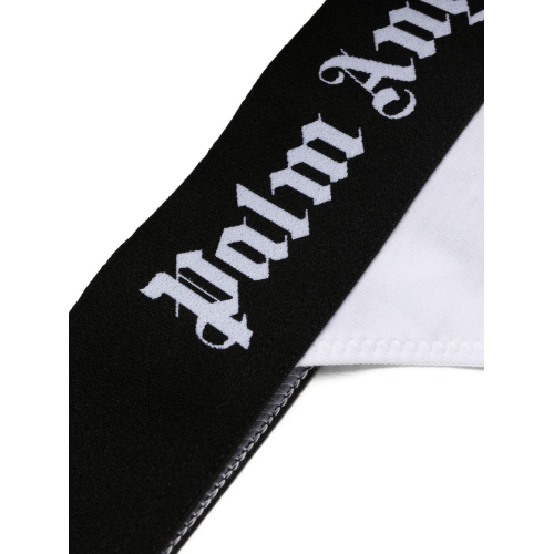 White Thong With Logo Band