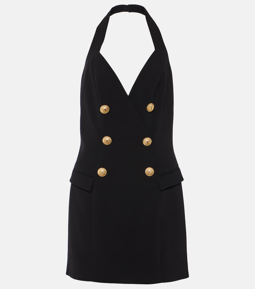 Halterneck crêpe minidress