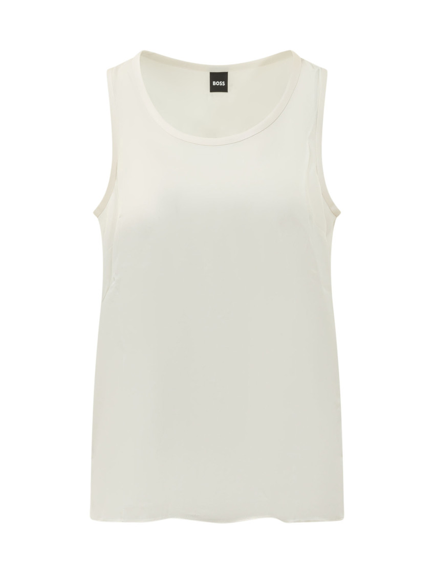 White Scoop Neck Tank Top