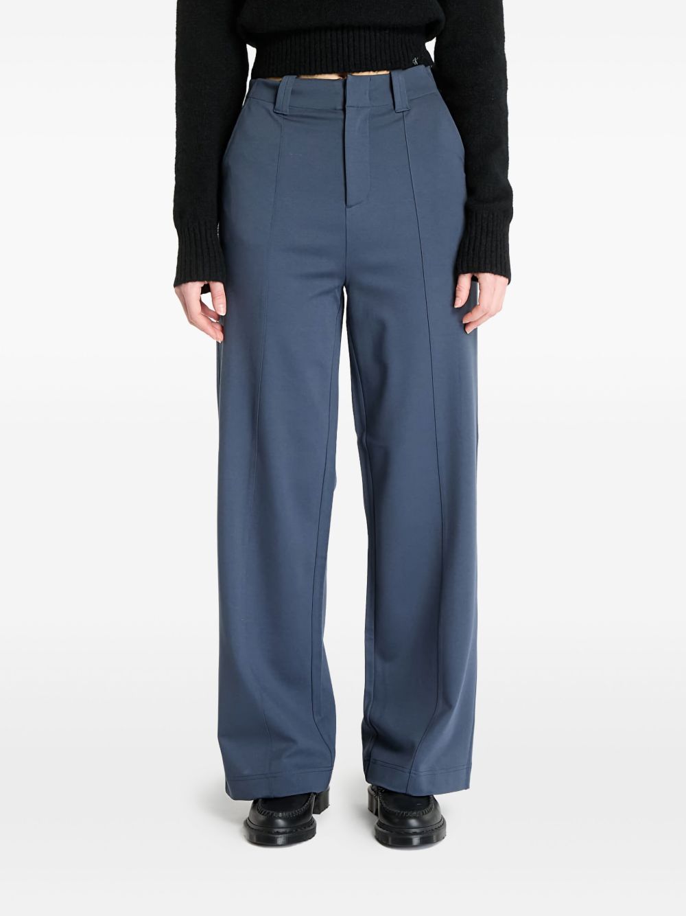 High-waisted tailored trousers - Blue